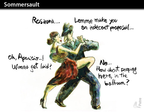 Cartoon: Somersaults (medium) by PETRE tagged tango,dancing,couples,escatology