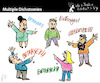 Cartoon: Multiple Dichotomies (small) by PETRE tagged discussions betrayal fights confussion