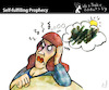 Cartoon: Self fullfilling Prophecy (small) by PETRE tagged prophecy pesimism toughts future