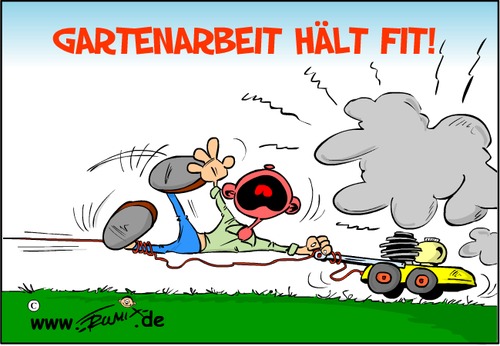 Cartoon: Gartenarbeit (medium) by Trumix tagged gartenarbeit,fit,ness