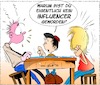 Cartoon: Influencer (small) by Trumix tagged youtube,channel,influencer,politic,diezerstoerungdercdu,wahlkampf,propaganda