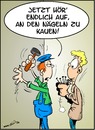 Cartoon: Nägelkauen gehört sich nicht (small) by Trumix tagged nägelkauen,nervös,nervosität,hetze,live,balance,entschleunigen,trummix