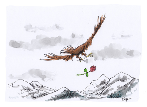 Cartoon: aux alpes (medium) by plassmann tagged flugzeugunglück,luftfahrt