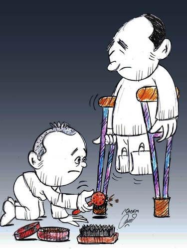Cartoon: shoe (medium) by Hossein Kazem tagged shoe