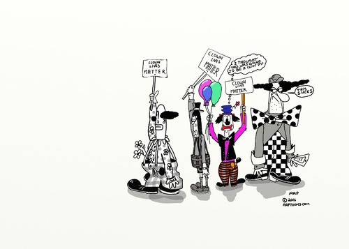 Cartoon: Clown Lives Matter (medium) by tonyp tagged arp,black,lives,matter,clown