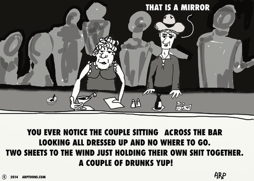 Cartoon: Mirror truth (medium) by tonyp tagged arp,mirror,bar,drink,complaining,arptoons