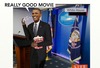 Cartoon: Obama cracking fun at Movie (small) by tonyp tagged arp,kim,movie,obama,arptoons