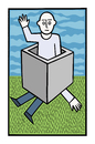 Cartoon: Back down to earth (small) by baggelboy tagged box