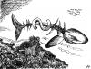 Cartoon: Capitalism (small) by Nizar tagged capitalism,fish,fishbone,shark,economy,sea,ocean,dollar,finance,money