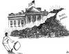 Cartoon: Welcome to the White House (small) by Nizar tagged usa,elections,new,old,president,white,house,rubbish,garbage,can,politics,george,bush,barack,obama,welcome