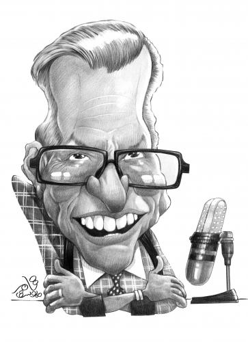 Cartoon: Larry King - Live on CNN - USA (medium) by tamer_youssef tagged larry,king,caricature,by,tamer,youssef