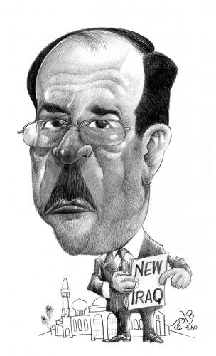 Cartoon: Nouri al-Maliki (medium) by tamer_youssef tagged nouri,al,maliki,iraq,politics,religion,catoon,caricature,portrait,pencil,art,sketch,by,tamer,youssef,egypt