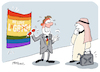 Cartoon: LGBTQ und was davon übrig bleibt (small) by FEICKE tagged katar,werte,lgbtq,schwule,lesben,öl,wirtschaft,lng