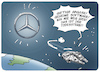 Cartoon: Mercedes Todesstern (small) by FEICKE tagged mercedes,benz,daimler,umwelt,klima,diesel,abgas,skandal,software,betrug,straftat,star,wars,todesstern