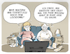 Cartoon: Nach dem Lockdown (small) by FEICKE tagged corona,pandemie,lockdown,vorbei,ehe,familie,medien,tv,konsum,feicke