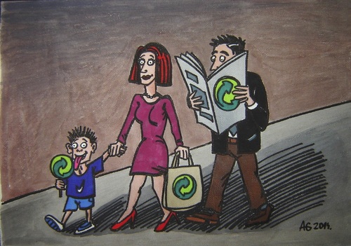 Cartoon: Recycling family (medium) by caknuta-chajanka tagged ecology