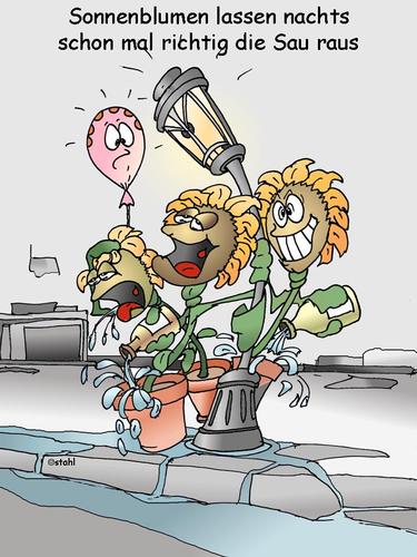 Cartoon: Sonnenblumen (medium) by wista tagged fest,erntedank,ernte,töpfe,topf,kerne,ernten,pflanzen,beet,gärtnerei,gärtner,feier,wein,bier,alkohol,schnaps,trinken,bar,kneipe,garten,blumen,sonnenblumen