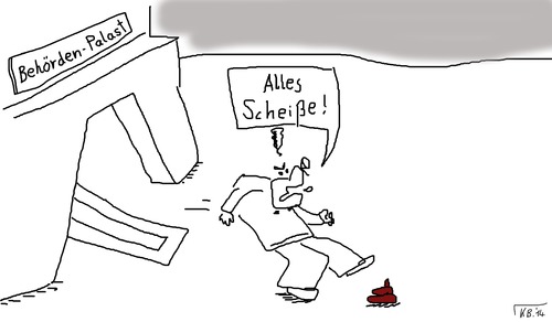 Cartoon: Alles ... (medium) by Leichnam tagged alles,scheiße,kot,behörden,palast,flucht,ausgang
