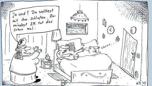 Cartoon: Ja und? (medium) by Leichnam tagged ja,und,schwiegermutter,schlafzimmer,schnarchnase,freund,schlafen,im,bett,enttäuschung,schwach,müde