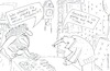 Cartoon: Dame und Herr (small) by Leichnam tagged dame,herr,brüste,titten,ausschnitt,glotzen,zeitung,schere,leichnam,leichnamcartoon