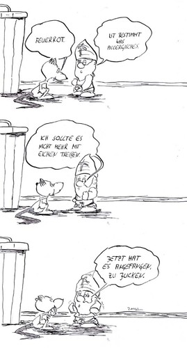 Cartoon: Feuerrot (medium) by kusubi tagged kuchen