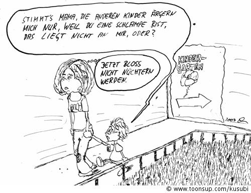 Cartoon: muttermund vs. kindermund (medium) by kusubi tagged kids