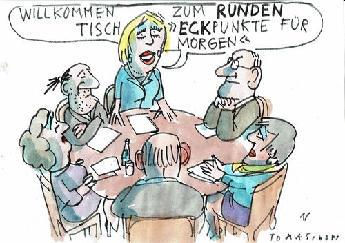 Cartoon: eckpunkte (medium) by Jan Tomaschoff tagged polotikersprech,phrasen,polotikersprech,phrasen