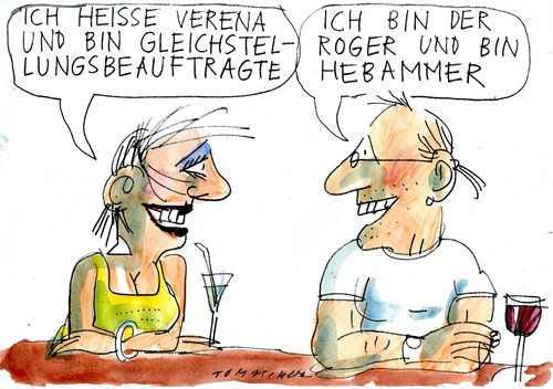 Cartoon: Gleichstellung (medium) by Jan Tomaschoff tagged gleichstellung,gender,gleichstellung,gender
