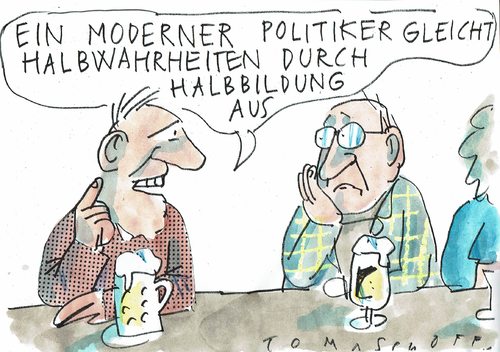 Cartoon: Halbwahrheit (medium) by Jan Tomaschoff tagged politiker,lüge,politiker,lüge