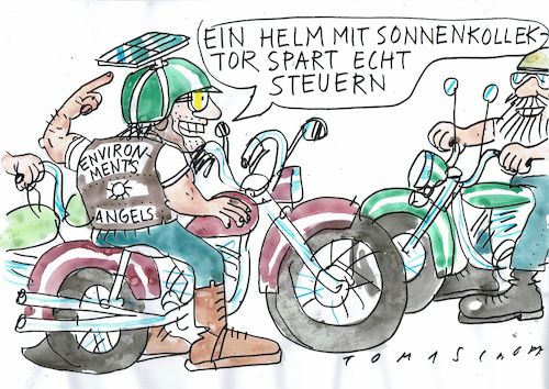 Cartoon: Kollektor (medium) by Jan Tomaschoff tagged sonnenenergie,erneuerbare,verkehr,sonnenenergie,erneuerbare,verkehr