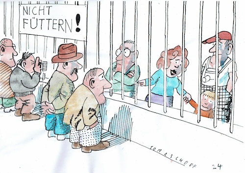 Cartoon: nicht füttern (medium) by Jan Tomaschoff tagged hass,verständnis,empathie,spaltung,hass,verständnis,empathie,spaltung