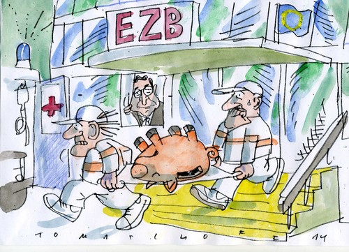 Cartoon: Nullzinsen (medium) by Jan Tomaschoff tagged ezb,niedrigzins,ezb,niedrigzins