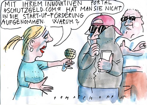 Cartoon: start up (medium) by Jan Tomaschoff tagged innovation,cybekriminalität,innovation,cybekriminalität