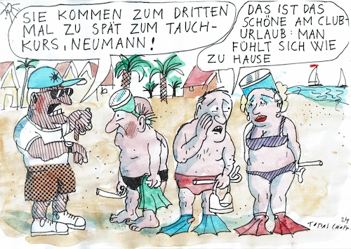 Cartoon: Urlaub (medium) by Jan Tomaschoff tagged urlaub,pflichten,stress,urlaub,pflichten,stress