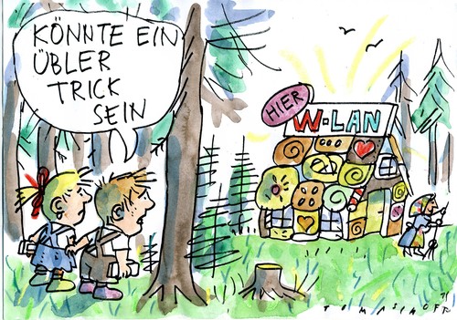 Cartoon: W-Lan (medium) by Jan Tomaschoff tagged internet,kinder,internet,kinder