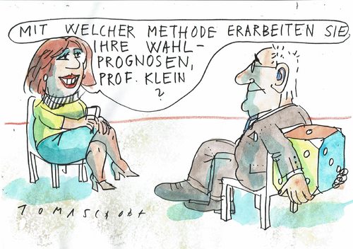 Cartoon: Wahlprognosen (medium) by Jan Tomaschoff tagged umfragen,wahlprognosen,demoskopie,umfragen,wahlprognosen,demoskopie