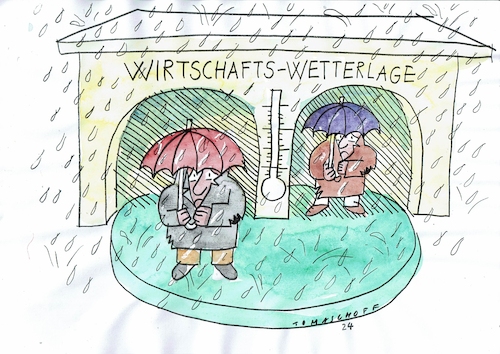 Cartoon: Wetterlage (medium) by Jan Tomaschoff tagged wirtschaft,konjuktur,stagnation,krise,wirtschaft,konjuktur,stagnation,krise
