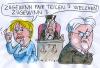 Cartoon: Fair (small) by Jan Tomaschoff tagged zugewinn scheidung teilen merkel steinmeier koalition cdu spd