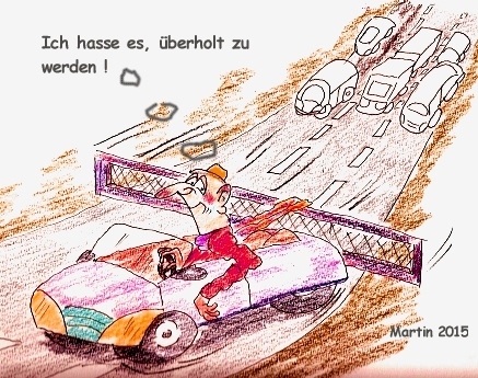 Cartoon: Überholen (medium) by quadenulle tagged überholen,verkehrserziehung,sturheit,möchtegeern