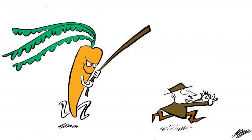 Cartoon: The Carrot and the Stick (medium) by pinkhalf tagged cartoon,man,vegetable,life,the