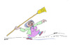 Cartoon: Der Wurf (small) by Hayati tagged olympiade,besen,frau,spiele,london,hayati,boyacioglu,berlin