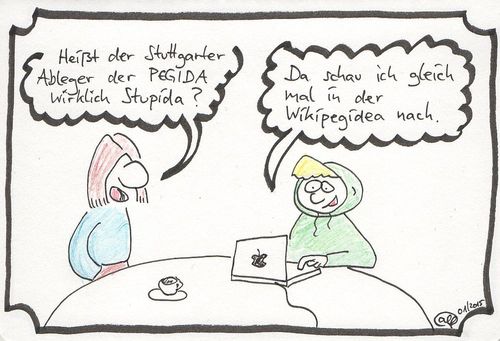 Cartoon: Lauter Metastasen (medium) by weltalf tagged pegida,stupida,wikipedia