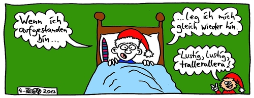 Cartoon: Nikolaus-Depression (medium) by weltalf tagged schlafen,kinderlied,adventszeit,advent,weihnachtslied,depression,lustig,nikolaus
