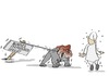 Cartoon: Kettenhund (small) by Marcus Gottfried tagged bundesverfassungsgericht,bvg,merkel,bka,bundeskriminalamt,durchsuchung,gesetz,gesetzwidrig,überwachung,terrorabwehr,freude,klage,innenmimister,hund,kettenhund,gefahr,biss,michel,deutsch,michl,spannung,marcus,gottfried,cartoon,karikatur