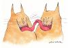 Cartoon: Katzenzungen (small) by Kossak tagged katze katzen cat cats tongue zunge kuss küssen kiss love liebe schokolade