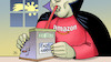 Cartoon: Amazon saugt aus (small) by Harm Bengen tagged einzelhandel,amazon,saugt,aus,aussaugen,vampir,kasse,weihnachten,corona,komet,harm,bengen,cartoon,karikatur