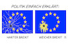 Cartoon: Brexit-Unterschiede (small) by Harm Bengen tagged politik,harter,weicher,brexit,unterschiede,uk,england,gb,may,eu,europa,fahne,sprünge,splitter,harm,bengen,cartoon,karikatur