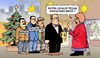 Cartoon: Euro-Sammlung (small) by Harm Bengen tagged euro,sammlung,griechenland,portugal,irland,sammeln,geld,weihnachten,strasse,zirkustiere,zirkus,tiere,spenden