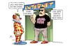 Cartoon: Internet-Türsteher (small) by Harm Bengen tagged internet,türsteher,satire,clown,tiere,disco,club,upload,filter,eu,urheberrechtsreform,zensur,harm,bengen,cartoon,karikatur