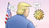 Cartoon: Niemand mag Trump (small) by Harm Bengen tagged niemand,mag,mich,trump,corona,virus,usa,trost,donny,harm,bengen,cartoon,karikatur